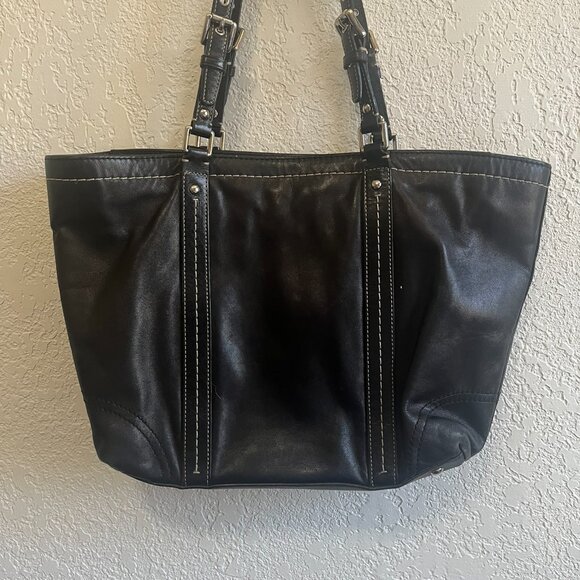 Black Leather Coach Handbag - Picture 6 of 8